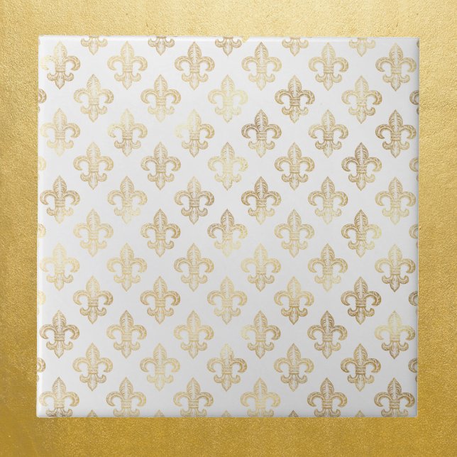 Glam Dourado Fleur de Lis White (Criador carregado)