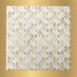Glam Dourado Floral Branco<br><div class="desc">Azulejo branco com design floral dourado.</div>