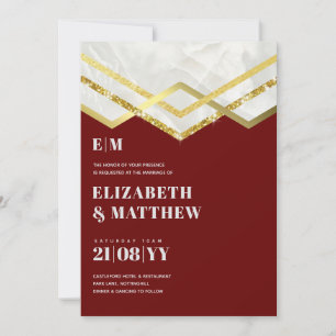 Glam Dourado Glitter Girly Convite de casamento De
