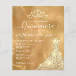 Glam Dourado Sparkle Diamond Tiara Quinceanera