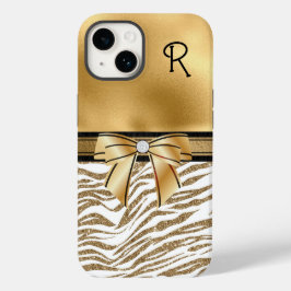 Glam Dourado Zebra Stripe Monograma