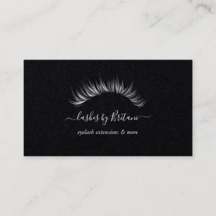 Glam Eyelashes texto branco Cartão de visita