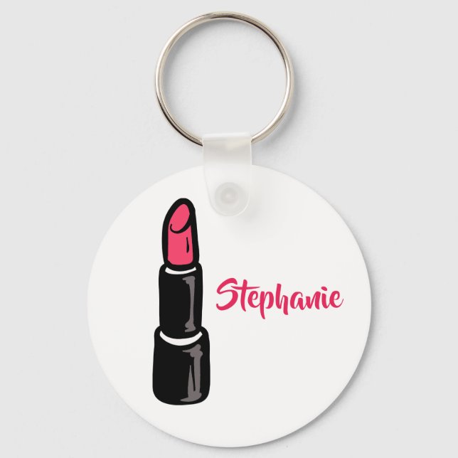 Glam Lipstick Personalizado Name Chaveiro (Frente)