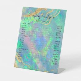 Glam Moderno Marble Dourado Azul Opal