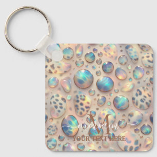 Glam Opal Estampa de Leopardo Chaveiro Feminino