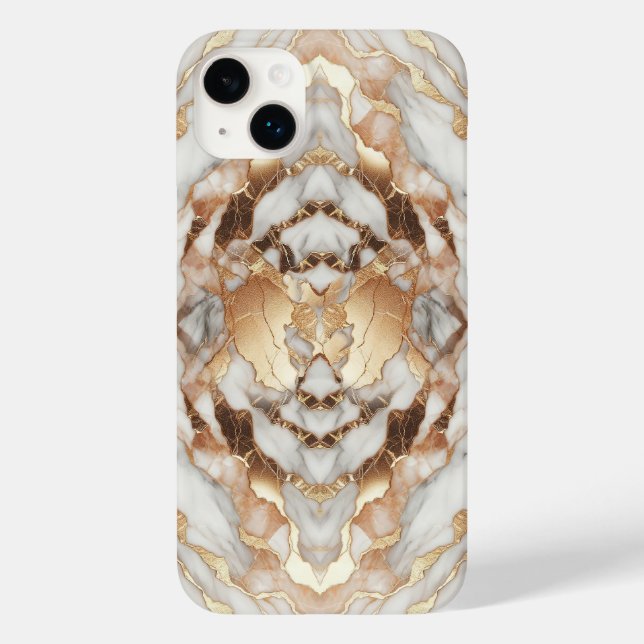 Glam Rosa Dourado Luxurista Trendy Marble (Verso)