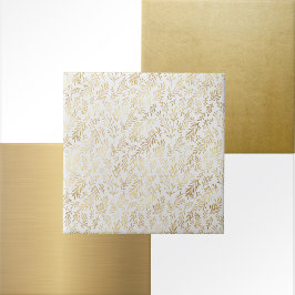 Glam White Dourado Leaves