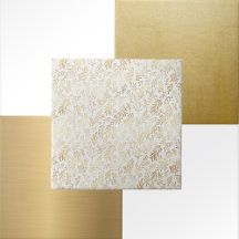 Glam White Dourado Leaves