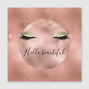 Glama Cor-de-Rosa Dourada Glitzy Eilashes Pretos