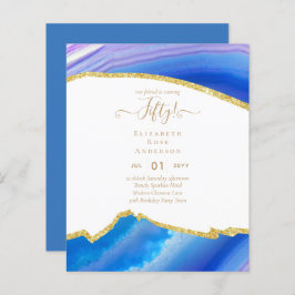 Glamor de 50 Convites de aniversário