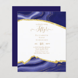 Glamor de 50 Convites de aniversário