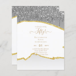 Glamor de 50 Convites de aniversário