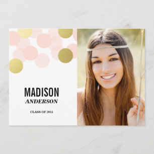 Glamor Faux Foil   Convite de festa de formatura