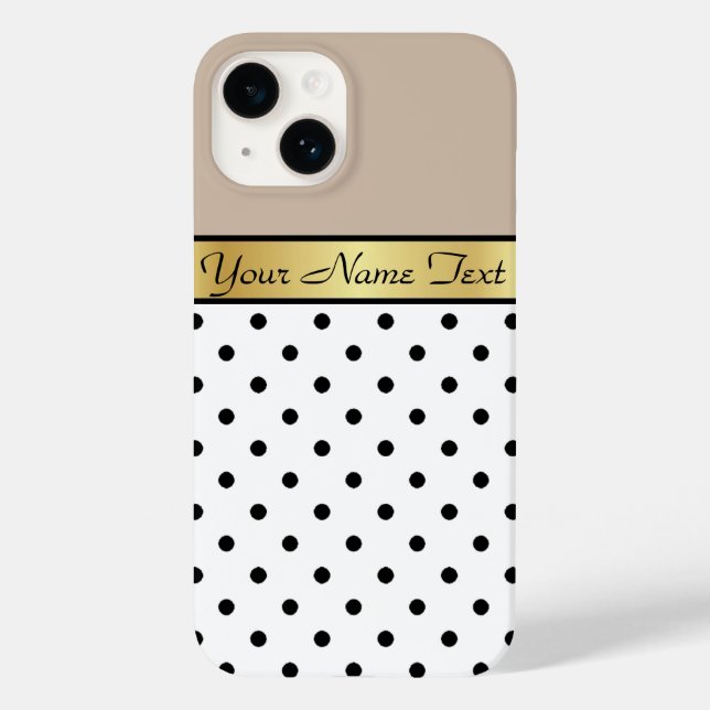 Glamorous Dourado Name Champagne & White Black Dot (Verso)
