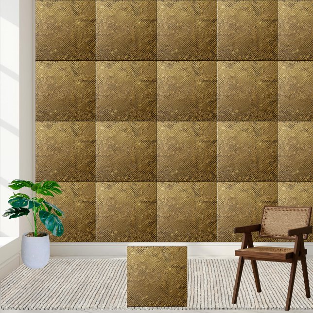 Glamorous Dourado Sparkle único (Unique Glamorous Modern Gold Sparkle Ceramic Tile)
