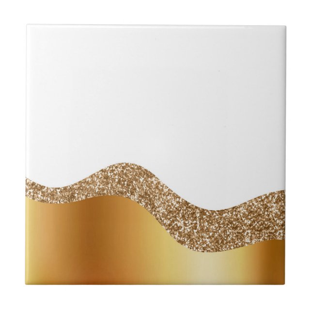 Glamorous Light Brown White Waves Elegant Deluxe (Frente)