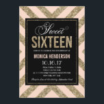 Glamorous Shimmer | Doce 16 Convites de festas<br><div class="desc">Celebre este marco enviando este doce e elegante convite de festas de dezesseis. Este convite apresenta muitas borbulhas e brilhos com apenas uma sugestão de cor-de-rosa cremoso. Há um bonito padrão de brilho no verso que dá a este convite um toque especial extra. A textura de brilho é falsa e...</div>