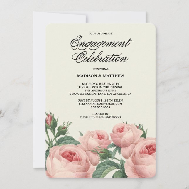 Glamour Botânico| Convite à Festa de noivado (Frente)