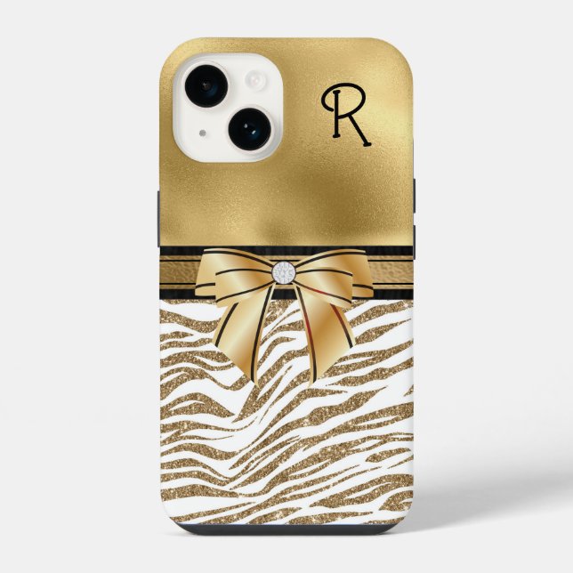 Glamour Listra de Zebra Monogramada Dourada (Verso)