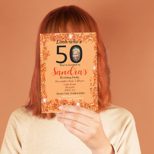 Glamour personalizado do 50º convite de aniversári