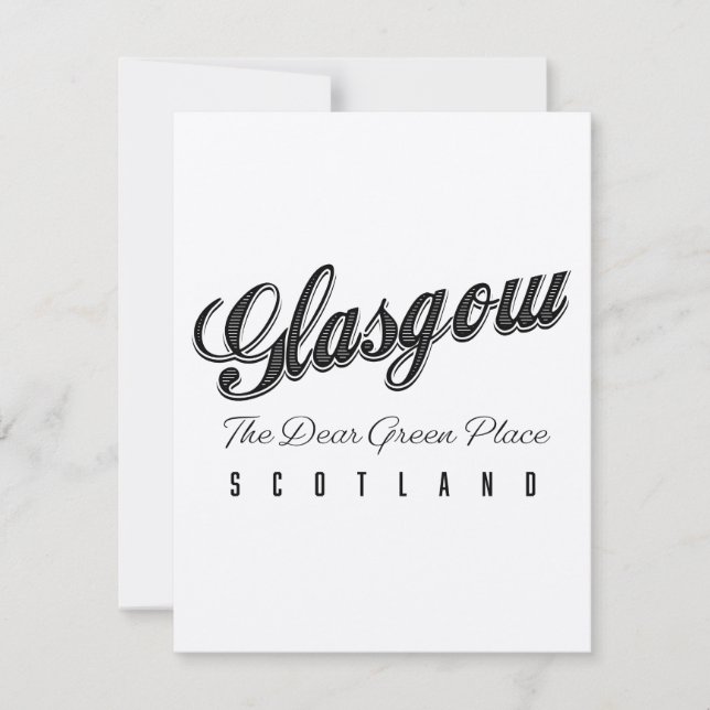 Glasgow Escócia "O Querido Lugar Verde" (Frente)