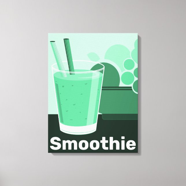 Glass Black-White-Green Kitchen Wall Art - Canvas (Frente)