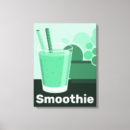 Glass Black-White-Green Kitchen Wall Art - Canvas