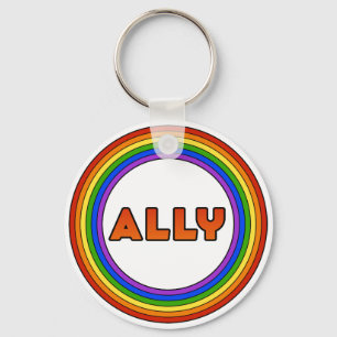 GLBT Ally Chaveiro (Estilo de Botão)