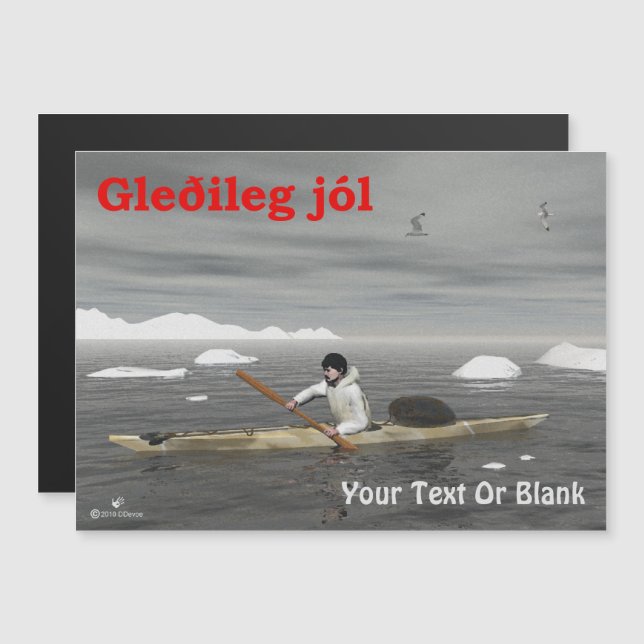 Gleðileg Jól - Inuit Kayak (Frente/Verso)