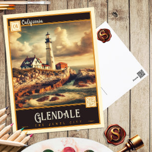 Glendale, Califórnia Cartão postal Vintage