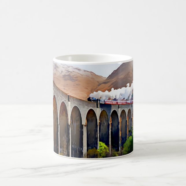 Glenfinnan viaduct vapor de trem caneca café (Centro)