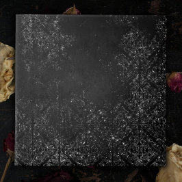 Glimmery Onyx Grunge | Silvery Black Glam Damask