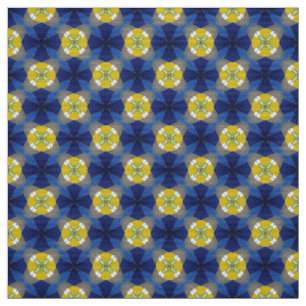 Glitch2 tecido de padrão amarelo azul