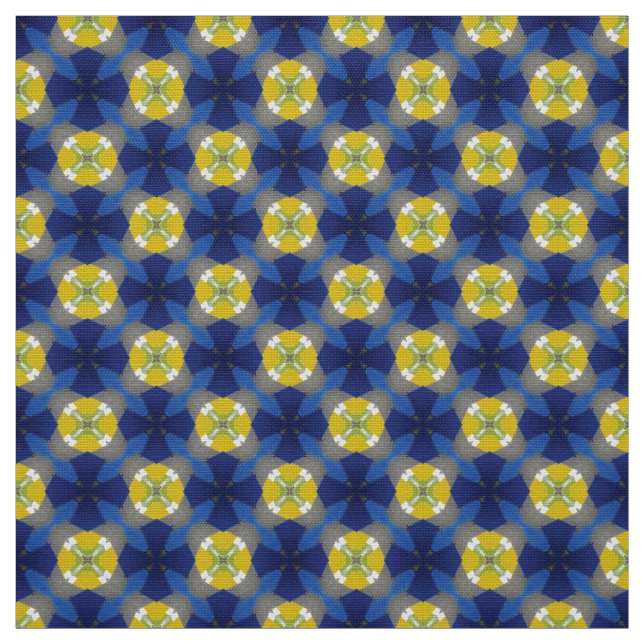 Glitch2 tecido de padrão amarelo azul (Modelo)
