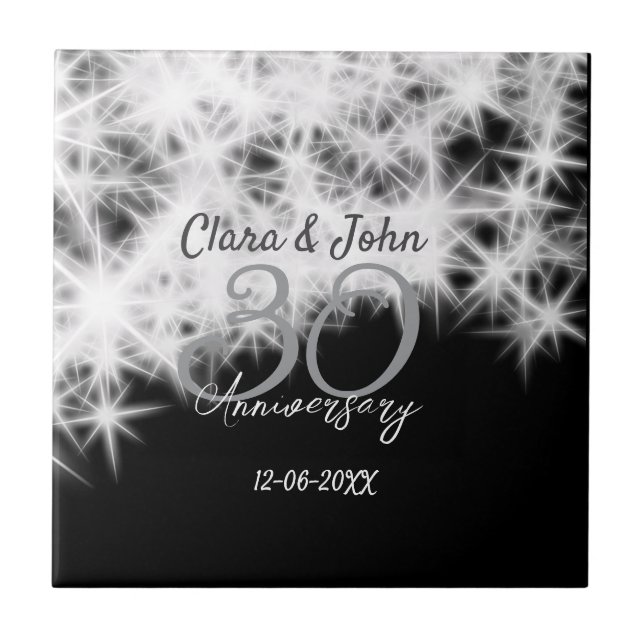 Glitor de aniversário de casamento da 30 cinza de  (Frente)