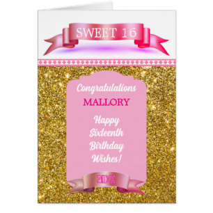 Glitsy! Cartão de Aniversário Personalizado Sweet 