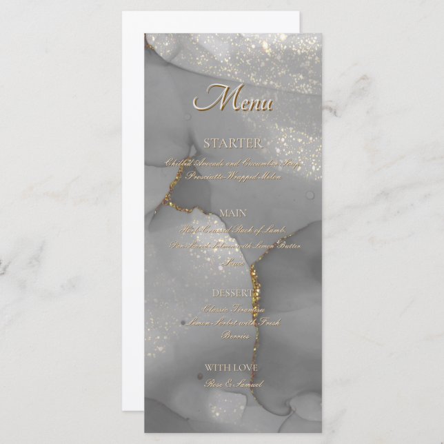 Glitter Alcohol Ink Chic Flat Menu (Frente/Verso)