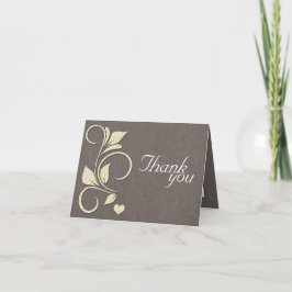 Glitter Amarelo Impresso Rustic Obrigado Cartões