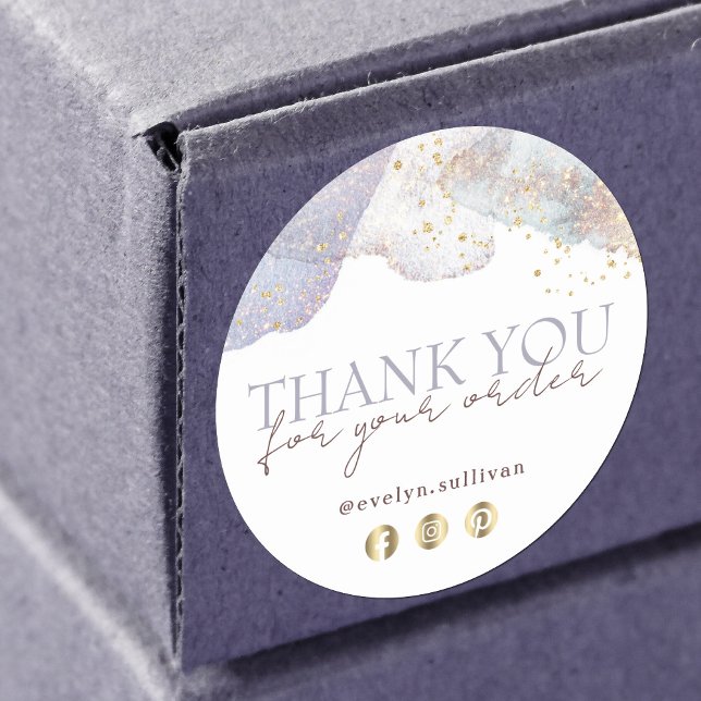 Glitter aqucolor forma obrigado seu adesivo (Criador carregado)