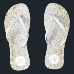 Glitter branco e Chinelos diamantes Dourados<br><div class="desc">Sacudir bonito e muito elegante Calçados Flop com diamantes de ouro falsos em um fundo brilhante branco falso pronto para você personalizar com sua inicial. ⭐ Este produto é 100% personalizável. *****Clique no BOTÃO PERSONALIZAR para adicionar, excluir, mover, redimensionar, mudar ao redor, girar, etc... qualquer dos gráficos ou texto ou...</div>