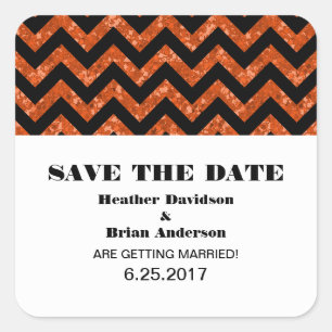 Glitter Chevron Salve os Adesivos de Data, Laranja