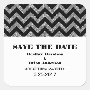 Glitter Chevron Salve os Adesivos de Data, Prata