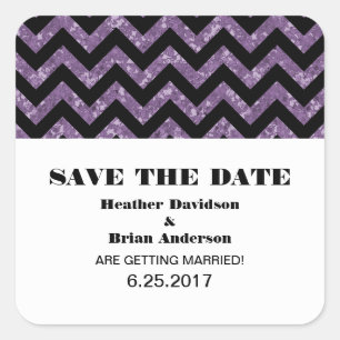 Glitter Chevron Salve os adesivos de Data, Roxo