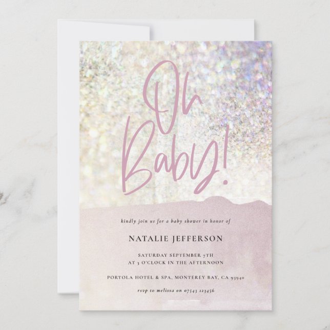 Glitter, classe de brilho oh baby! festa de chá (Frente)