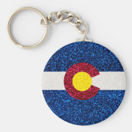 Glitter Colorado flag chaveiro