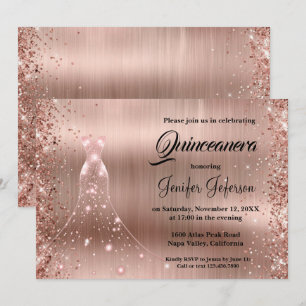 Glitter confetti Quinceanera Convite
