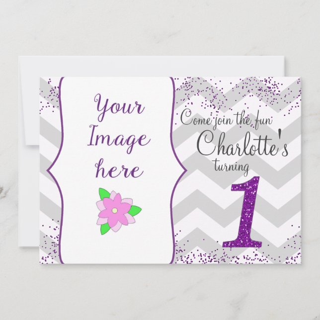 Glitter Convite de aniversário (Frente)