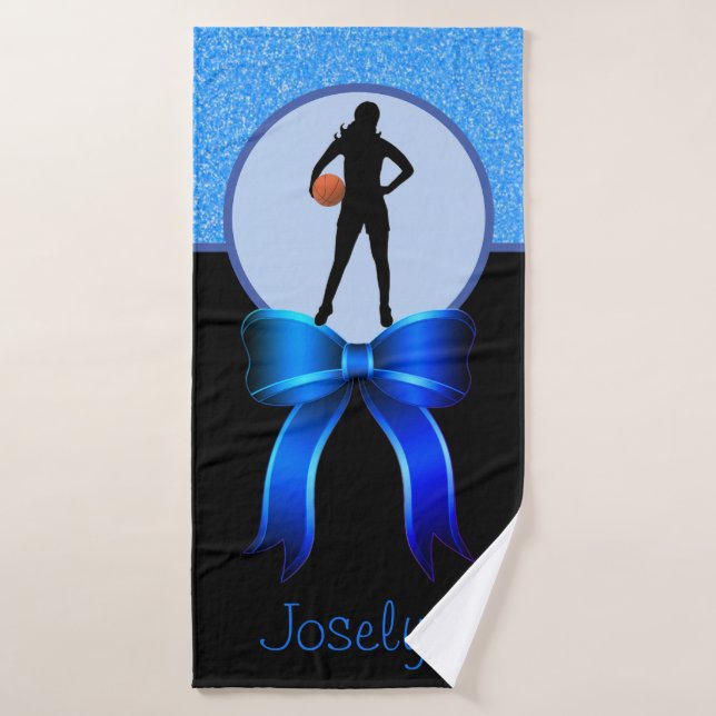 Glitter de basquete feminino e toalha de banho de  (Toalha de Banho)
