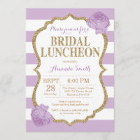 Glitter de convite para o almoço de noiva roxo e D