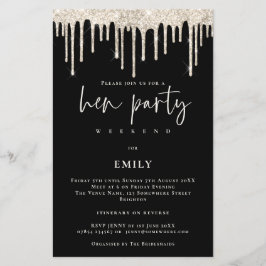 Glitter de Creme de Orçamento Hen Weekend Black In